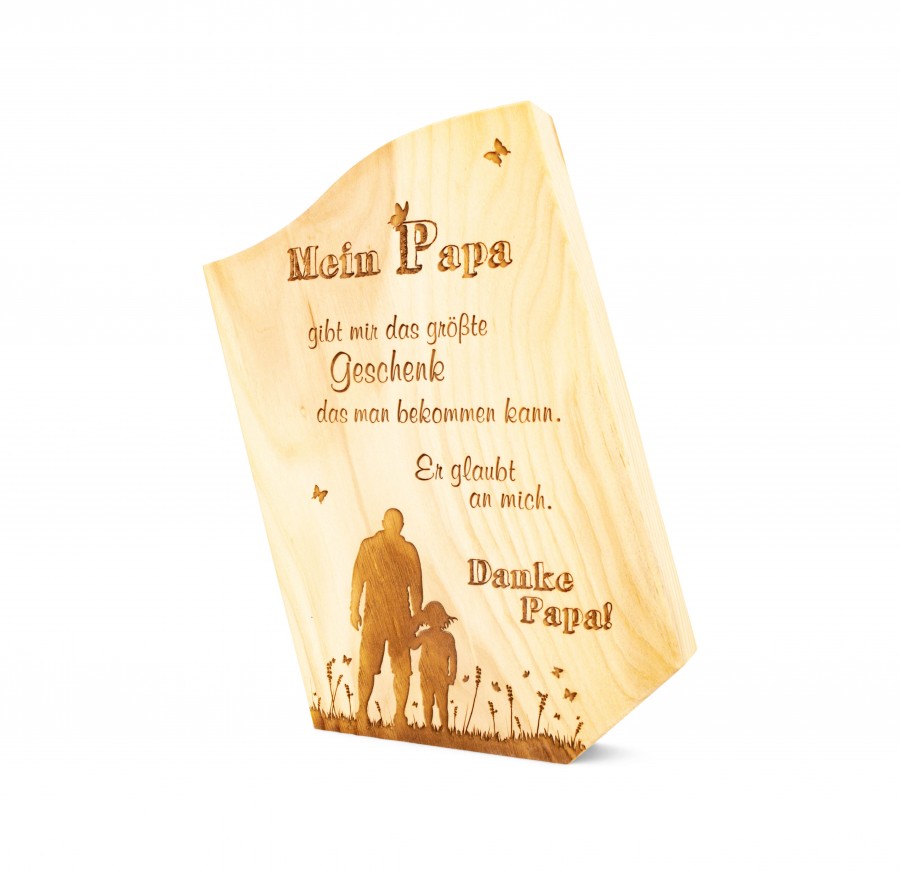 Zirbensäule Mein Papa 20cm  Kronkorkenhalter & Trinkspiel